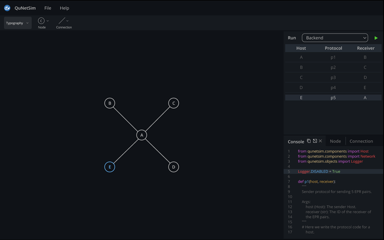 Frances Poblete's Prototype for a QuNetSim Web-Based User Interface